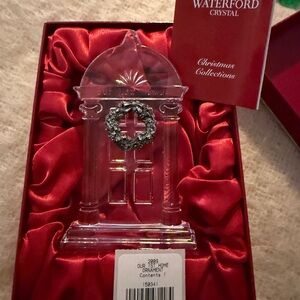 Waterford Crystal Holiday Door Ornament - Clear and Silverware